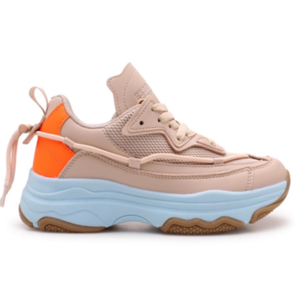 Stylish Beige and Orange Women's Sneakers